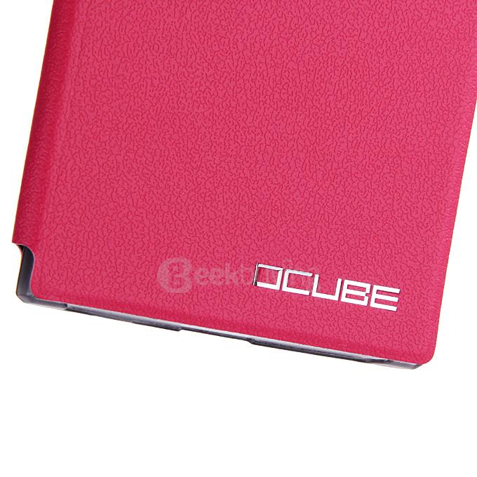 Protective Hard Cover Flip Stand Leather Case for DOOGEE F5/F5 PRO Smartphone - Rose