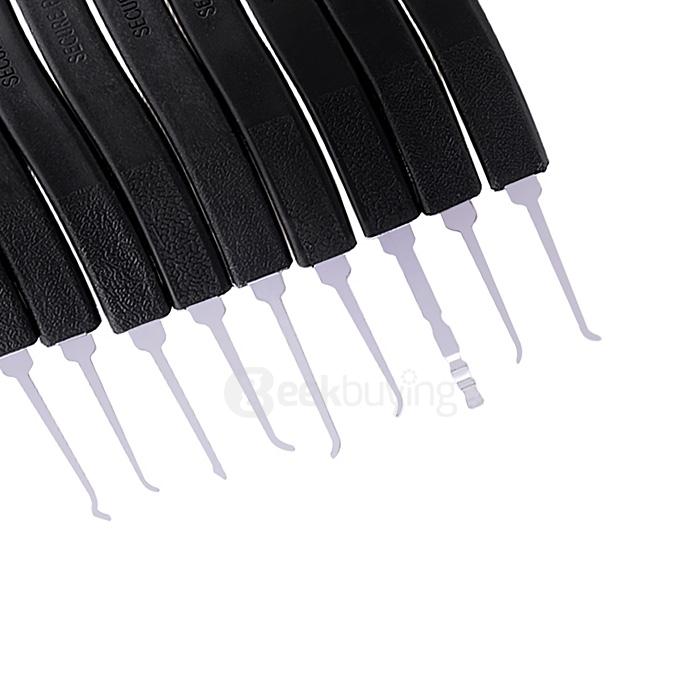 Professional Locksmith 9-Piece Lock Picks + 4Pieces Double Sided Comb Style Picking Tools Set - Black + Blue