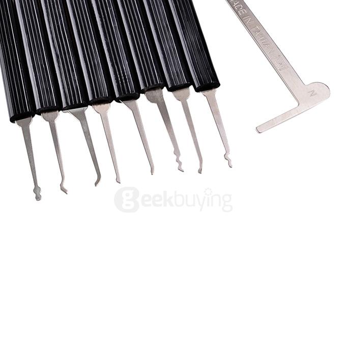 B057 Steel Unlocking Lock Pick Set - Black