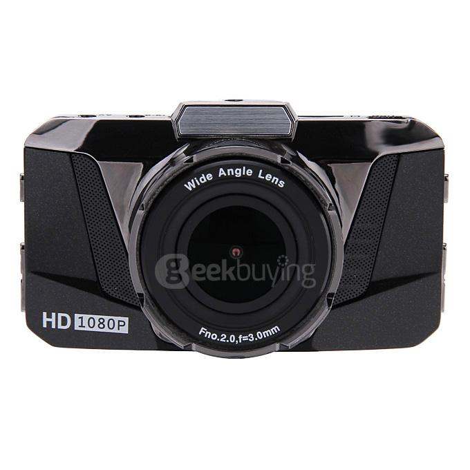 GT2000 3.0inch TFT LCD Novatek 96650 Car DVR 0.3MP CMOS Sensor 170 Degree Wide Angle 200mA 1080P Car Camcorder - Black