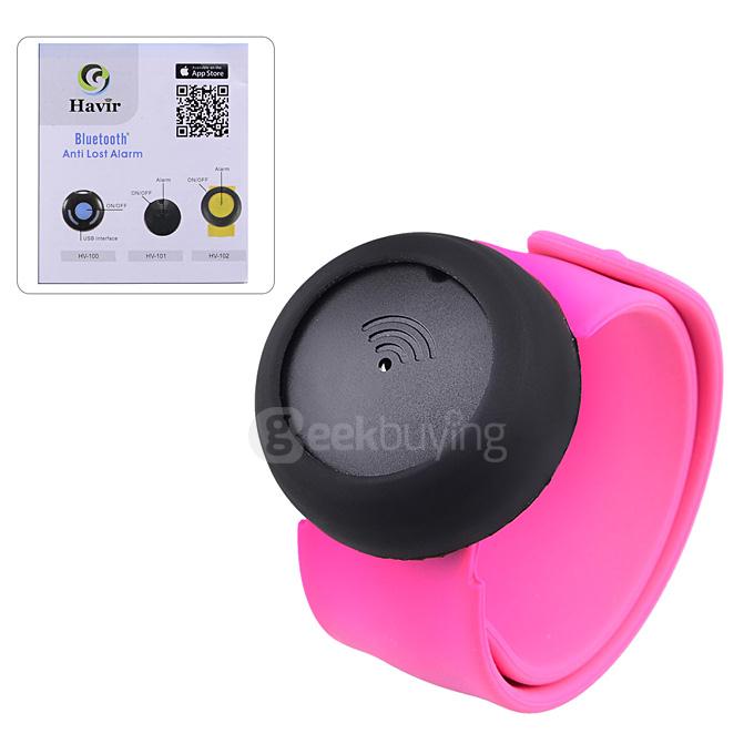 Havir HV-102 Bluetooth Smart Finder Bidirectional Children Anti-lost Alarm with Wrist Band - Rose