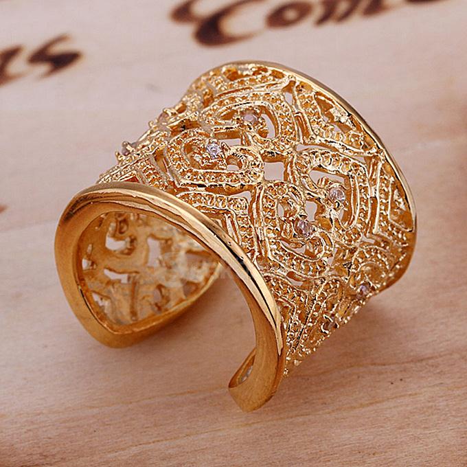 LKNSPCR107 Heart-shaped Fanshionable Ring Round Ring - Gold