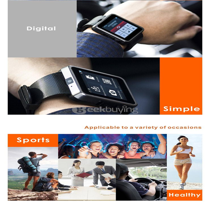 F1 MTK6260A Bluetooth Smart Watch GSM Phone Waterproof Wristwatch Sync Call SMS Pedometer Camera for Smartphone - Silver