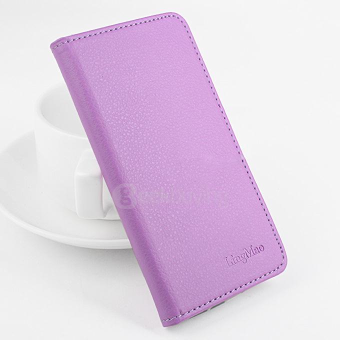 Litchi Texture Protective Hard Cover Flip Stand Leather Case for UMI Hammer S Smartphone - Purple