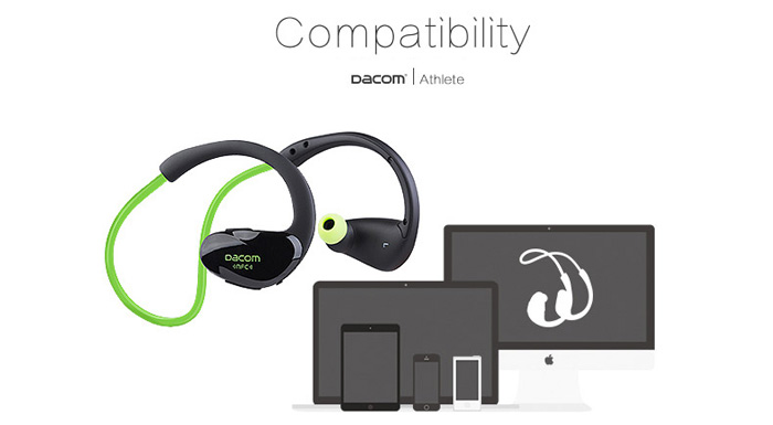 Dacom Athlete NFC Bluetooth Headset BT4.0 Wireless Stereo Headphone Music Earphones With MIC - Blue