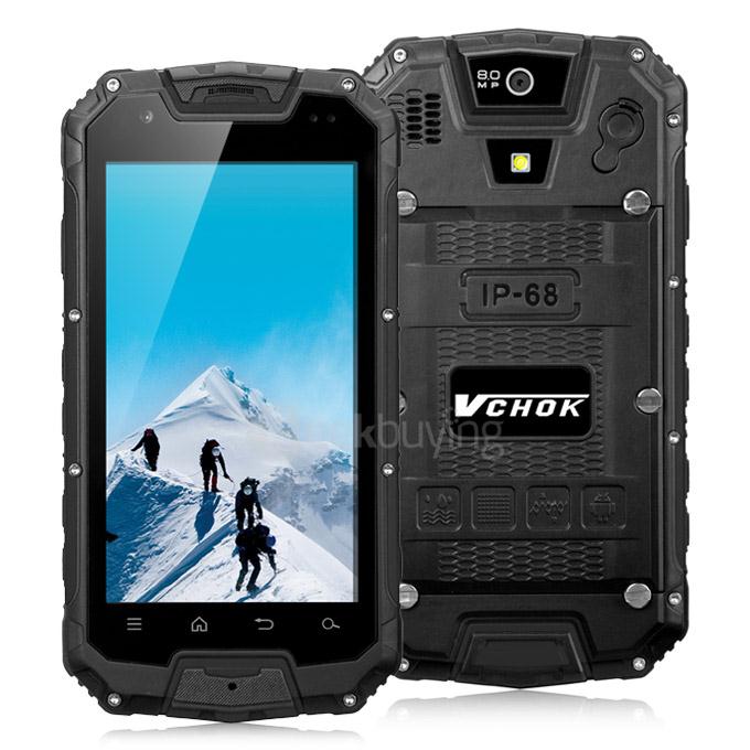 VCHOK M9 4G LTE 4.5inch IP68 Waterproof Rugged Phone Android 5.1 2GB 16GB MT6735 Quad Core Smartphone 13.0MP 4700mAh - Black