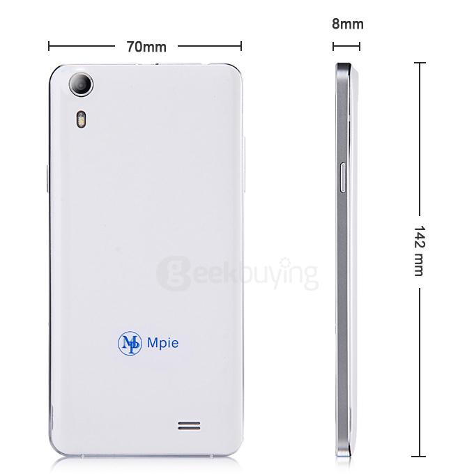 MPIE 4C PRO 5.0inch IPS QHD Android 5.1 MT6580 Quad Core 1.3GHz Smartphone 512MB RAM 4GB ROM 5MP 3G GPS - White