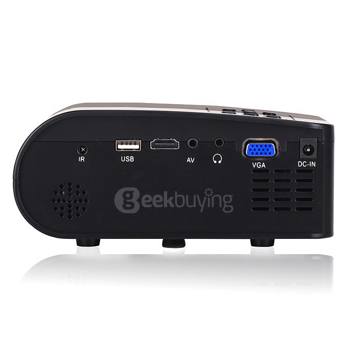 X6 1080P HD MINI LCD Projector Home Theater 800LM HDMI TV USB AV VGA SD - Black