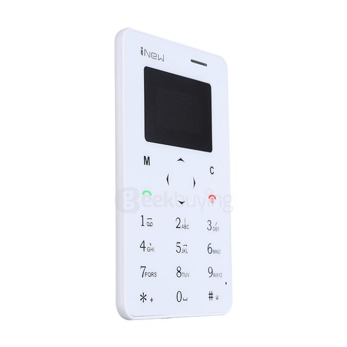 iNEW Mini1 5.3mm Ultra Thin Slim 0.96 inch MT6261D Single Core Mini Pocket Card Cell Phones Bluetooth - White