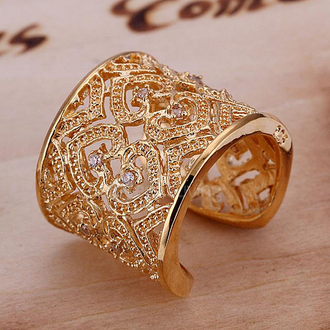 LKNSPCR107 Heart-shaped Fanshionable Ring Round Ring - Gold