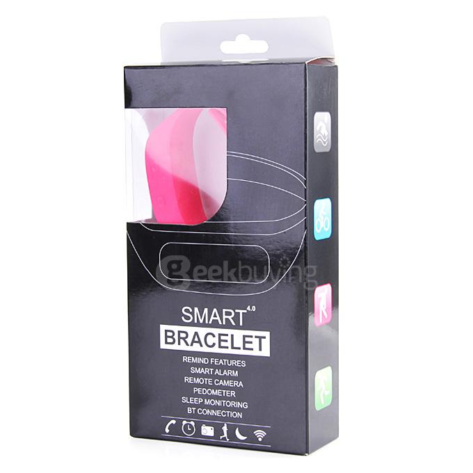 SWB02B Bluetooth 4.0 Sports Smart Bracelet OLED Display Screen with Pedometer Sleep Monitor Alarm for Android iOS - Rose