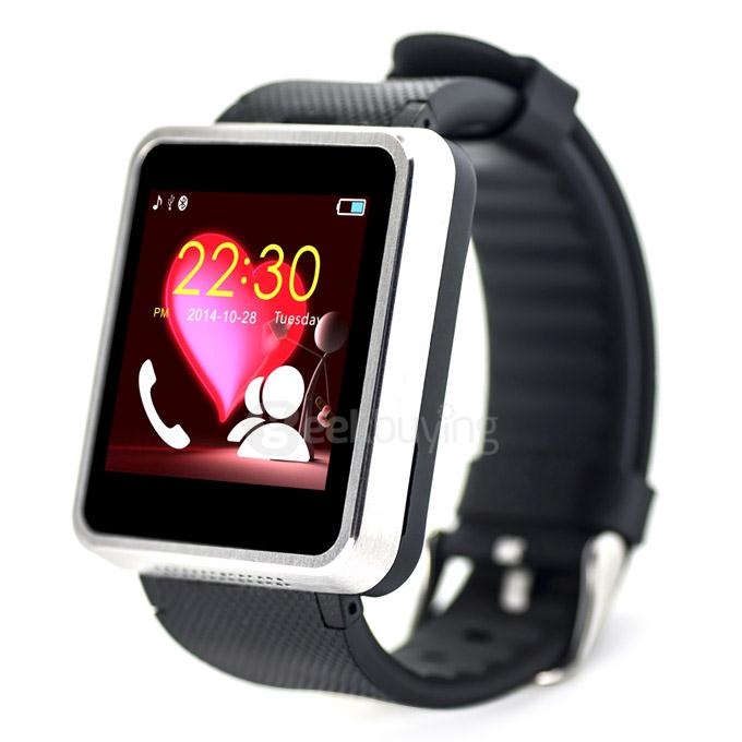 F1 MTK6260A Bluetooth Smart Watch GSM Phone Waterproof Wristwatch Sync Call SMS Pedometer Camera for Smartphone - Silver