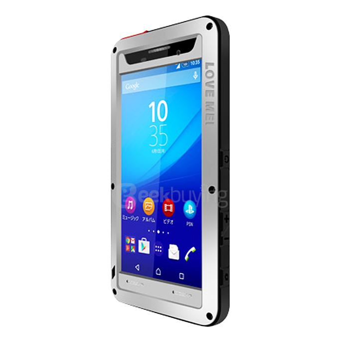 Lovemei Aluminum Powerful Shockproof Gorilla Glass Metal Case Protective Cover for SONY Xperia M5 5