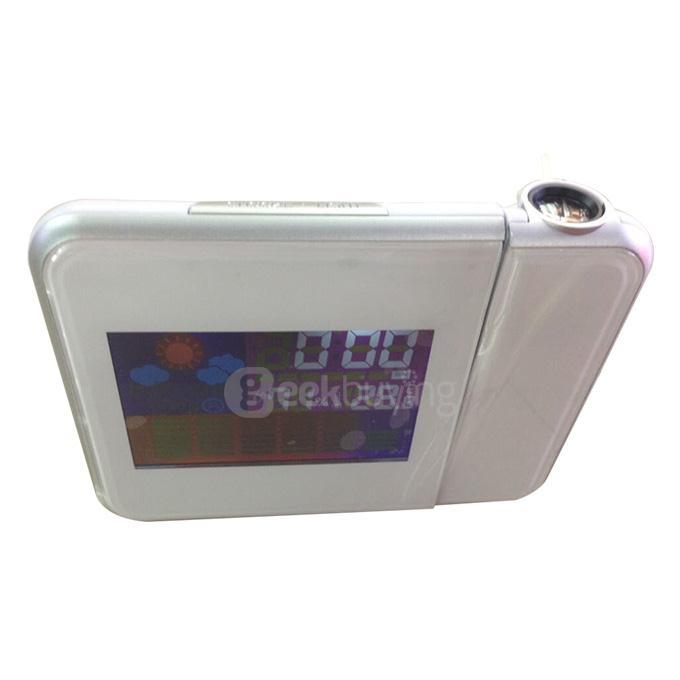 Digital Weather LCD Clock Snooze Alarm Clock Projector Color Display LED Backlight Table Desktop Clocks Projector