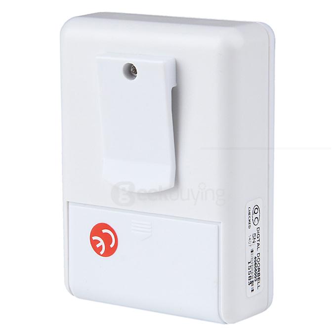 Infrared Wireless Doorbell Alarm System Motion Sensor with Receiver - White