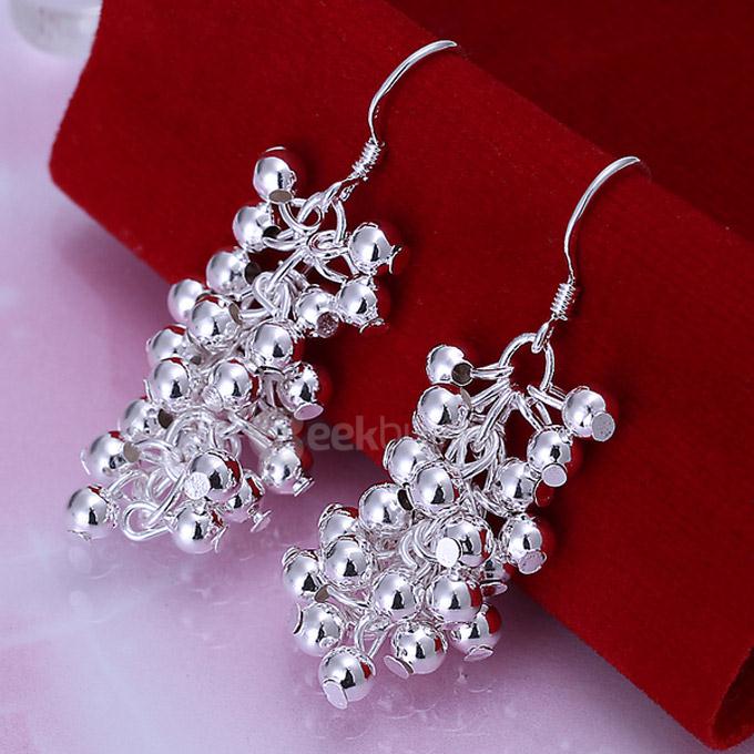 Grape Vine Silver Earrings Pearl Earrings