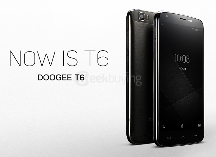DOOGEE T6 5.5inch IPS HD 4G LTE 6250mAh Android 5.1 Smartphone 64-Bit MT6735 Quad Core 2GB 16GB 13.0MP - Black