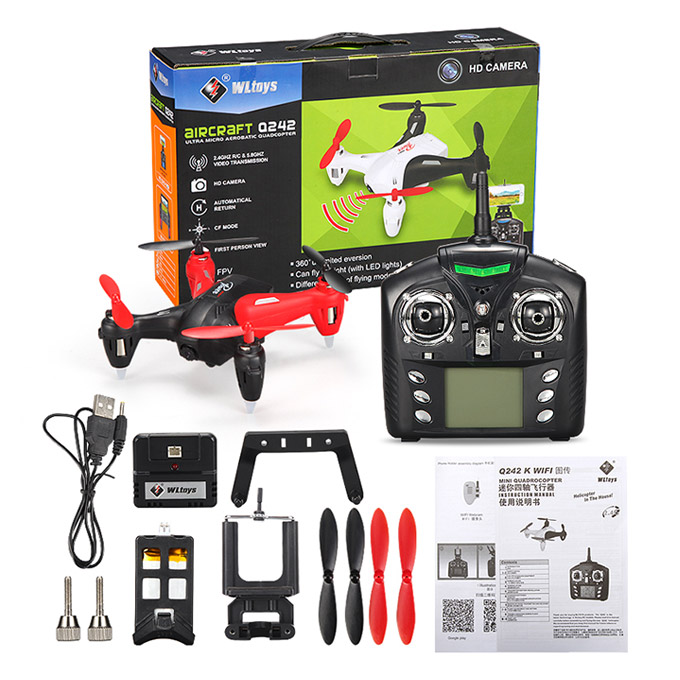 WLtoys Q242K UFO WIFI FPV 0.3MP Camera 2.4G 4CH 6Axis 3D Flip RC Quadcopter RTF