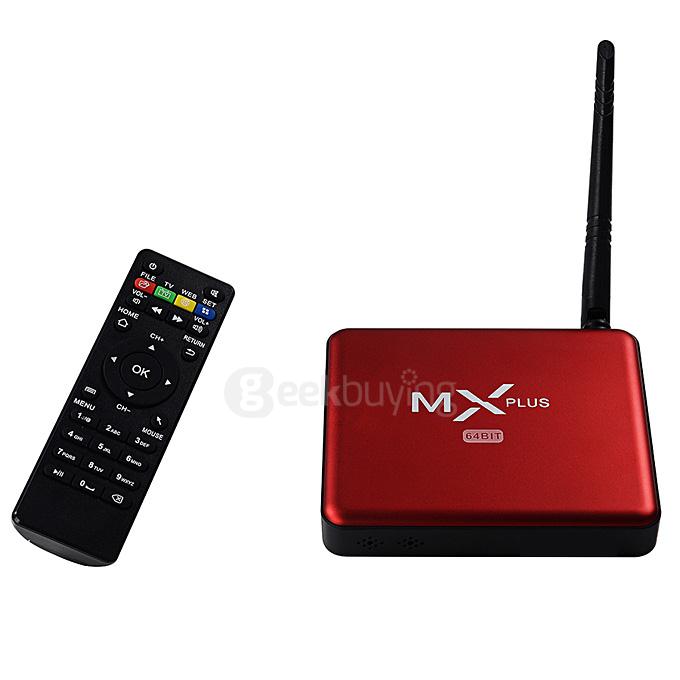 MX PLUS I Amlogic S905 4K TV Box 1G/8G 802.11b/g/n Gigabit LAN Bluetooth KODI DLNA Miracast - Red