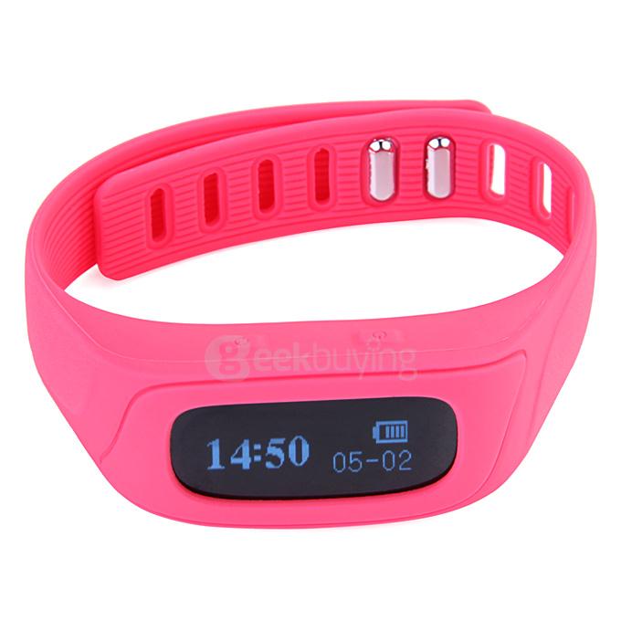SWB02B Bluetooth 4.0 Sports Smart Bracelet OLED Display Screen with Pedometer Sleep Monitor Alarm for Android iOS - Rose