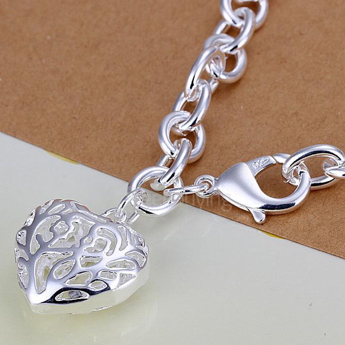 LKNSPCH269 Silver Heart-shaped Charm Bracelet