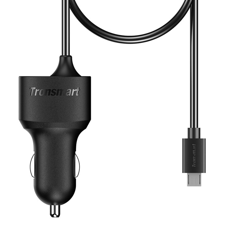 Tronsmart Quick Charge 2.0 VoltIQ 2 Ports 30W Rapid Car Charger for Samsung Galaxy HTC Sony Xiaomi LG Motorola - Black