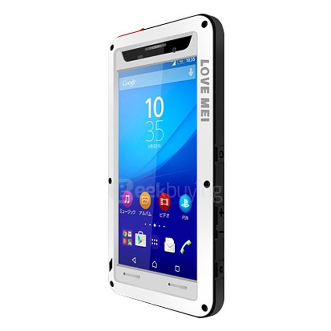 Lovemei Aluminum Powerful Shockproof Gorilla Glass Metal Case Protective Cover for SONY Xperia M5 5