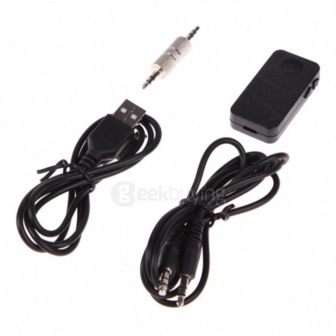 Portable Wireless Plug In Car Bluetooth Audio Music Receiver Adapter BT4.0 with 3.5mm Stereo Output - Black