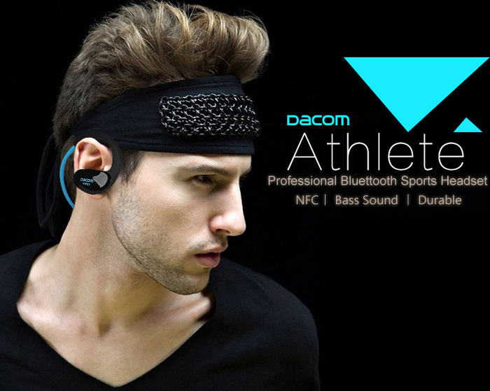 Dacom Athlete NFC Bluetooth Headset BT4.0 Wireless Stereo Headphone Music Earphones With MIC - Yellow