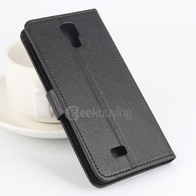 Litchi Texture Protective Hard Cover Flip Stand Leather Case for Cubot P11 Smartphone - Black