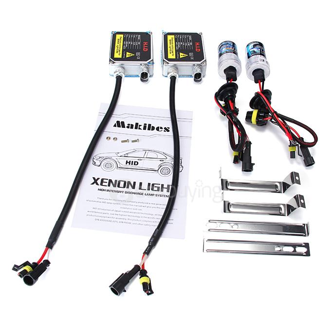 Makibes 4300K H1 55W 12V F250 Xenon HID Kit Car Headlight Xenon Bulb Slim Ballast - Black + Silver