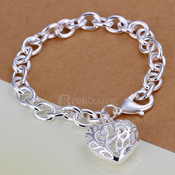 LKNSPCH269 Silver Heart-shaped Charm Bracelet