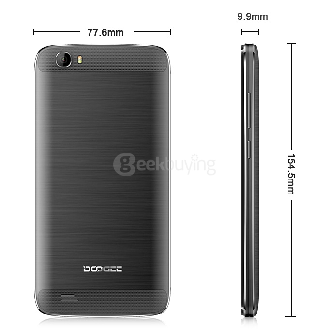 DOOGEE T6 5.5inch IPS HD 4G LTE 6250mAh Android 5.1 Smartphone 64-Bit MT6735 Quad Core 2GB 16GB 13.0MP - Black