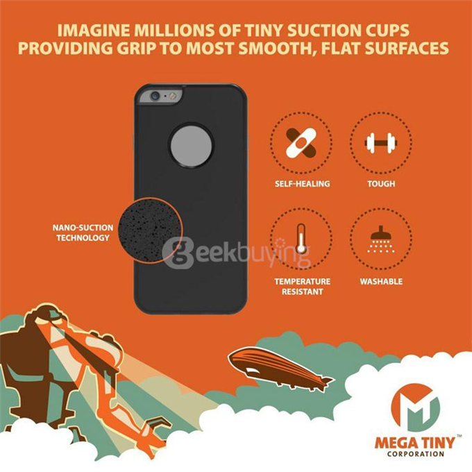Selfie Anti-Gravity Protective TPU Back Case for Apple iPhone 6 Plus - Black
