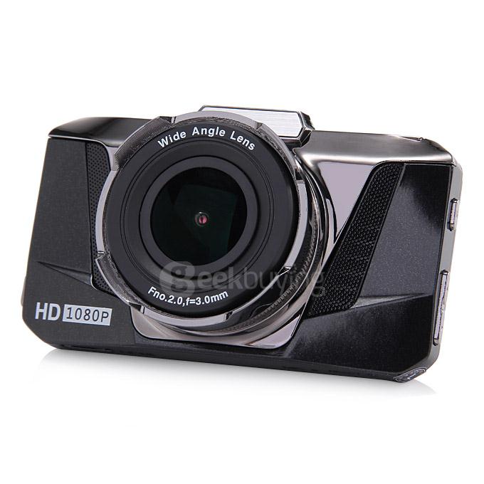 GT2000 3.0inch TFT LCD Novatek 96650 Car DVR 0.3MP CMOS Sensor 170 Degree Wide Angle 200mA 1080P Car Camcorder - Black