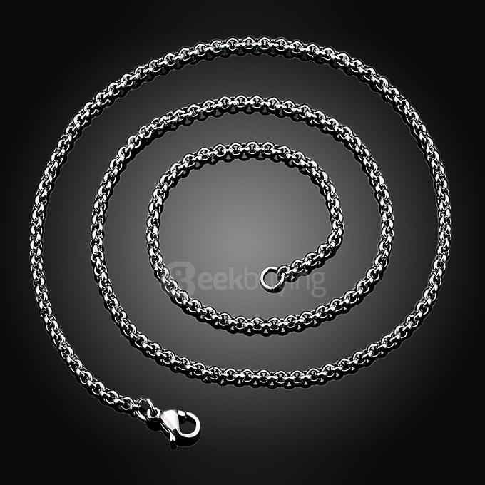 GOMAYA GMYC001-18 Retro 316 Stainless Steel Chain Rolo Punk Retro Necklace Size 2MMX45CM