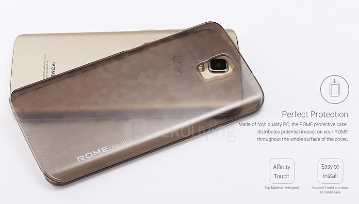 PU Protective Cover Back Clear Case Brand New Hard Case for UMI Rome UMI ROME X Smartphone - Gray