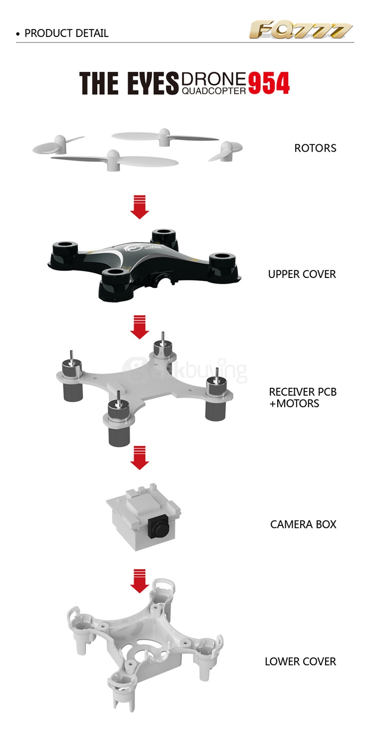 FQ777- 954 WIFI FPV 0.3MP Camera 4CH 6Axis APP Control MINI Quadcopter RTF- White