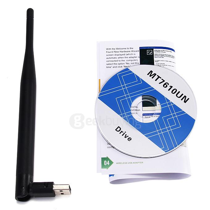 AC600 UNT-W03 2.4G/5G Wireless Dual Bands Mini USB Adapter Network WiFi Dongle with Antenna for Windows - Black