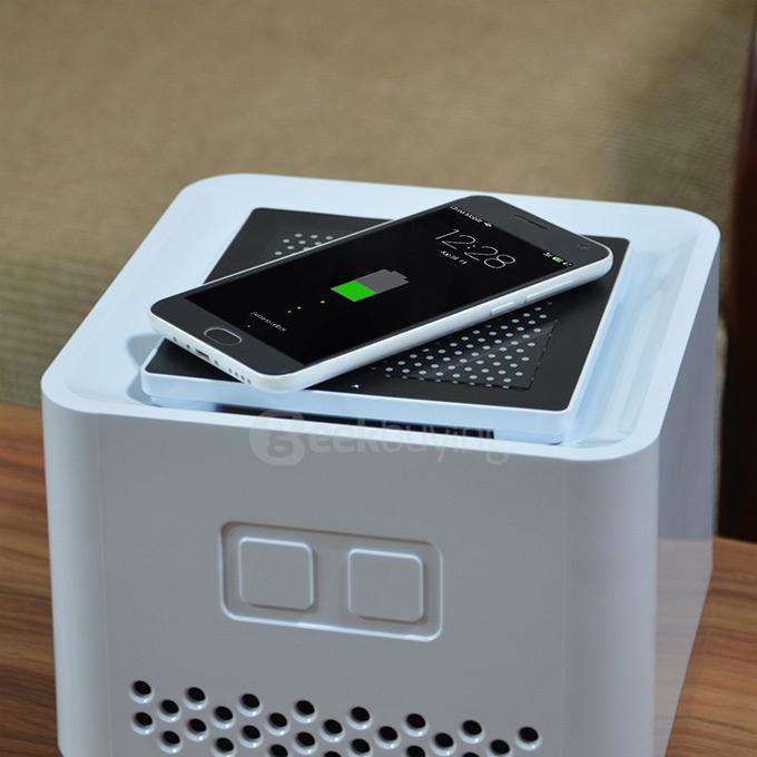 Talos CS-083WR 2 in 1 Multi-Function Home Air Purifier + Qi Standard Wireless Charging Panel - White + Black