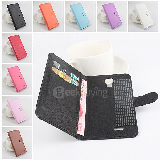 Litchi Texture Protective Hard Cover Flip Stand Leather Case for Cubot P11 Smartphone - White