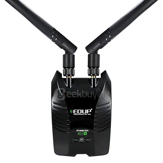 EDUP EP-MS8515GS Wireless USB Adapter 2.4GHz 150Mpbs 802.11 b/g/n WLAN Wi-Fi Network Card with Double 6dbi Antennas - Black
