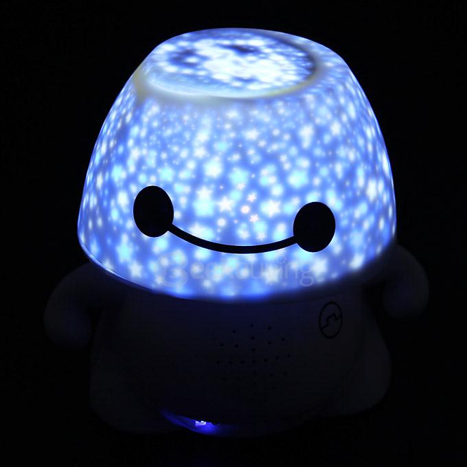 Baymax Lovely DIY Doodling Projection Lamp Battery Powered Bluetooth Speaker Projector Romantic Baymax Lamp