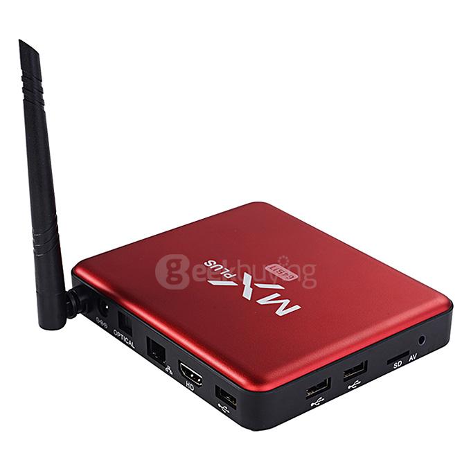 MX PLUS I Amlogic S905 4K TV Box 1G/8G 802.11b/g/n Gigabit LAN Bluetooth KODI DLNA Miracast - Red