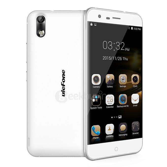(Package B) Ulefone Paris X 5.0inch Android 5.1 2GB 16GB Smartphone (White) + Tempered Glass Screen Portector + Leather Case (White)