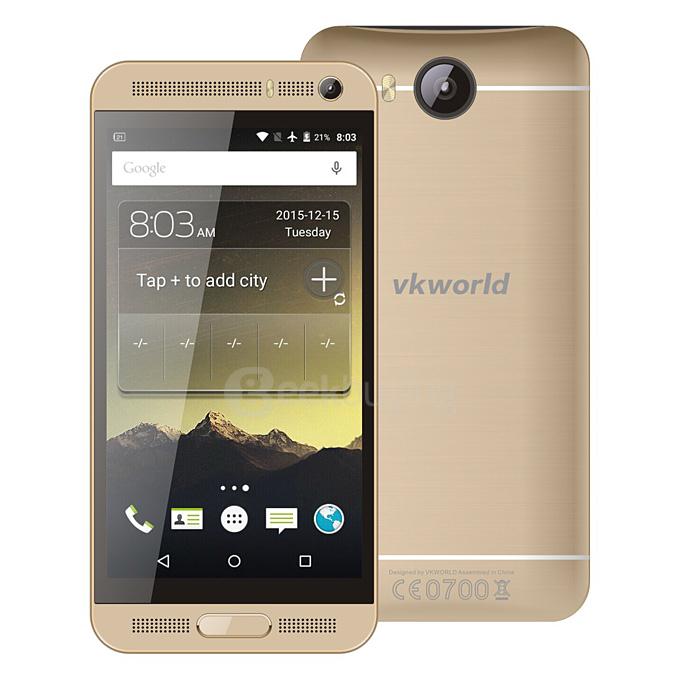 VKWORLD VK800X 5.0inch IPS HD Screen Android 5.1 1GB 8GB Smartphone MTK6580 1.3GHz Quad Core 8.0MP+5.0MP Cameras - Gold