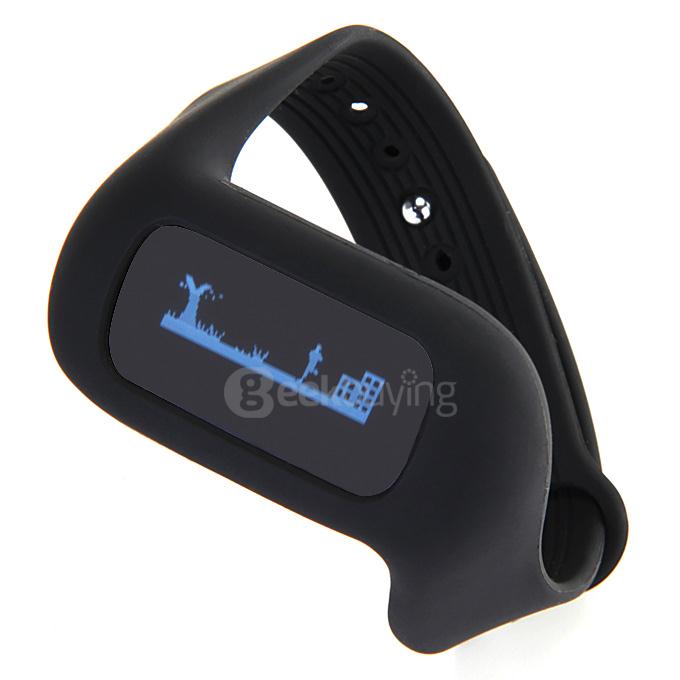 SWB01 Bluetooth 4.0 Smart Sports Bracelet OLED Display Screen for Smartphone with Pedometer Sleep Monitor Alarm Fitness Tracker - Black