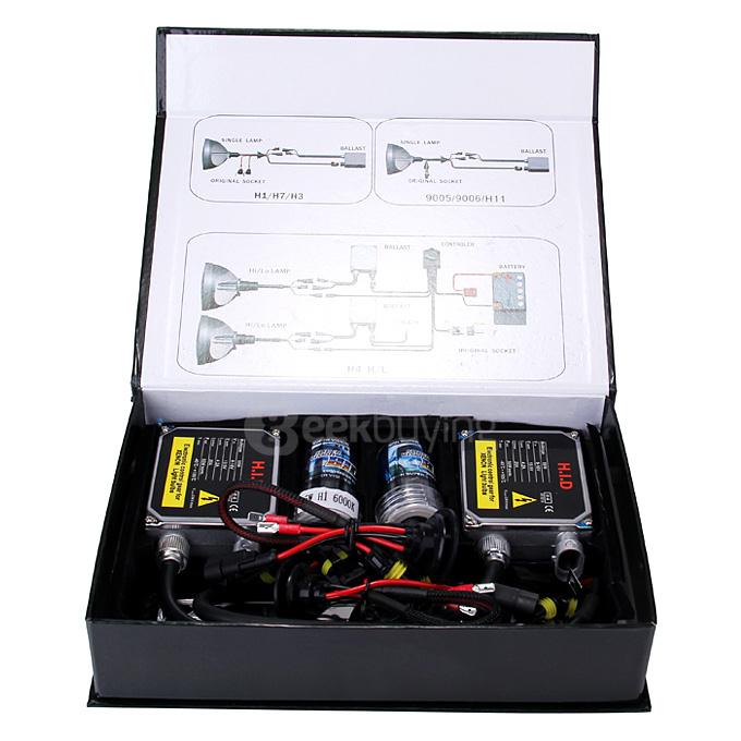 Makibes 4300K H1 55W 12V F250 Xenon HID Kit Car Headlight Xenon Bulb Slim Ballast - Black + Silver