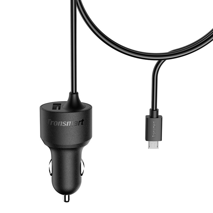 Tronsmart Quick Charge 2.0 VoltIQ 2 Ports 30W Rapid Car Charger for Samsung Galaxy HTC Sony Xiaomi LG Motorola - Black