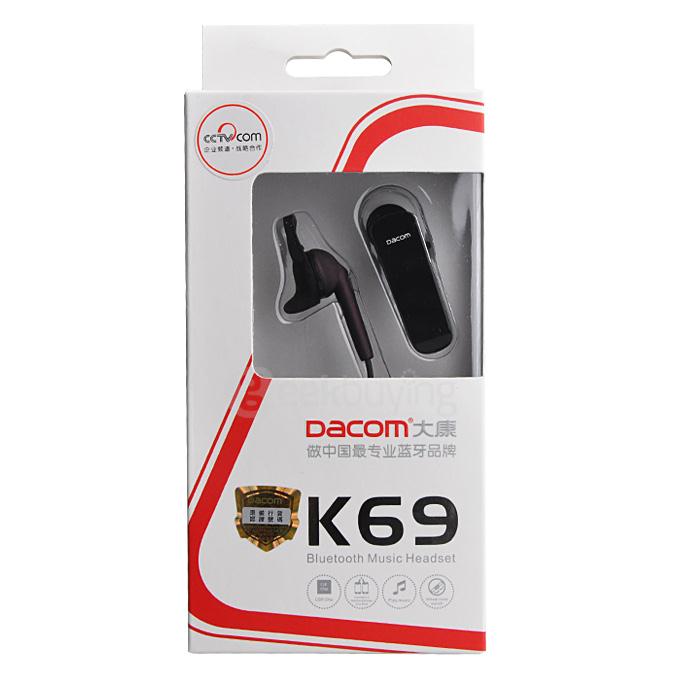 Dacom K69 Bluetooth Wireless Headphones Music Headset Handsfree Car Driver Earphone HD Microphone - Black
